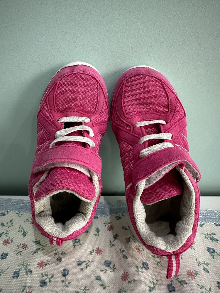 Różowe lekkie buty sportowe / sneakersy 27 17cm rzepy