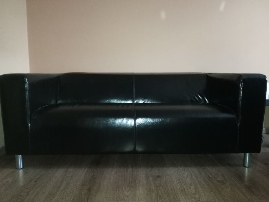 Sofa skóra naturalna czarna
