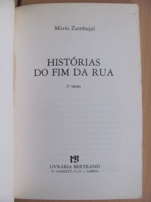 Histórias do Fim da Rua de Mário Zambujal