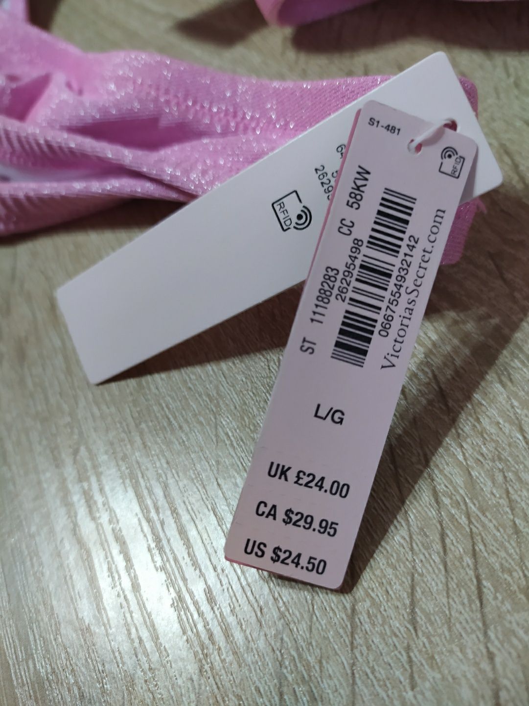 Купальник VICTORIA'S SECRET 38C , L ,48р рожевий гліттер