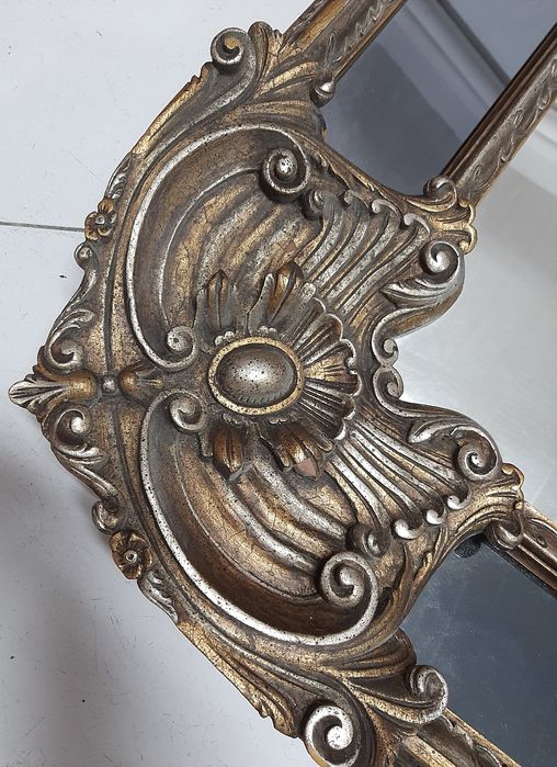 Espelho moldura talha madeira Vintage antiga