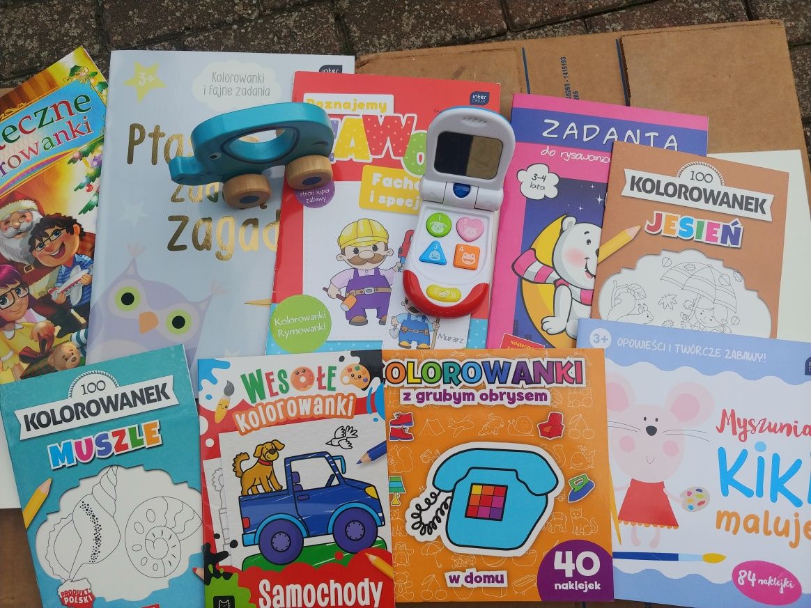 Zestaw kolorowanek +telefon i słonik