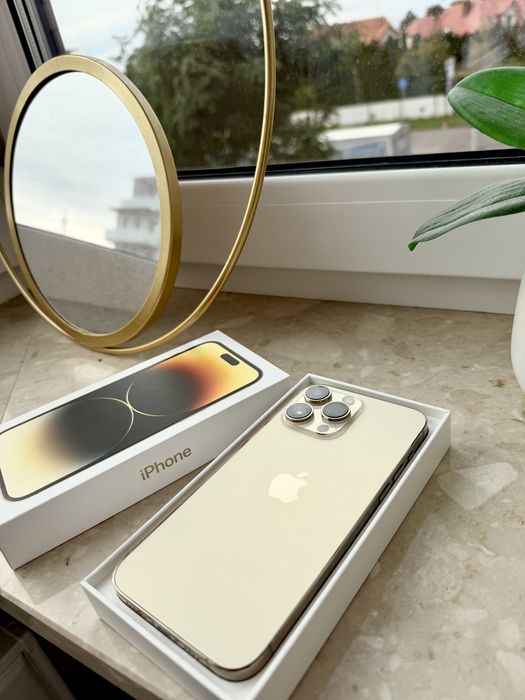 iPhone 14 Pro Max 128GB Gold – stan idealny + 11 etui gratis