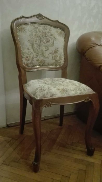 Komplet stół rozkładany i 6 krzeseł styl ludwik retro antyk