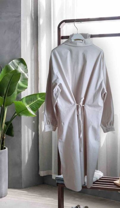 Długa koszula / sukienka koszulowa asymetryczna kieszenie GOYA