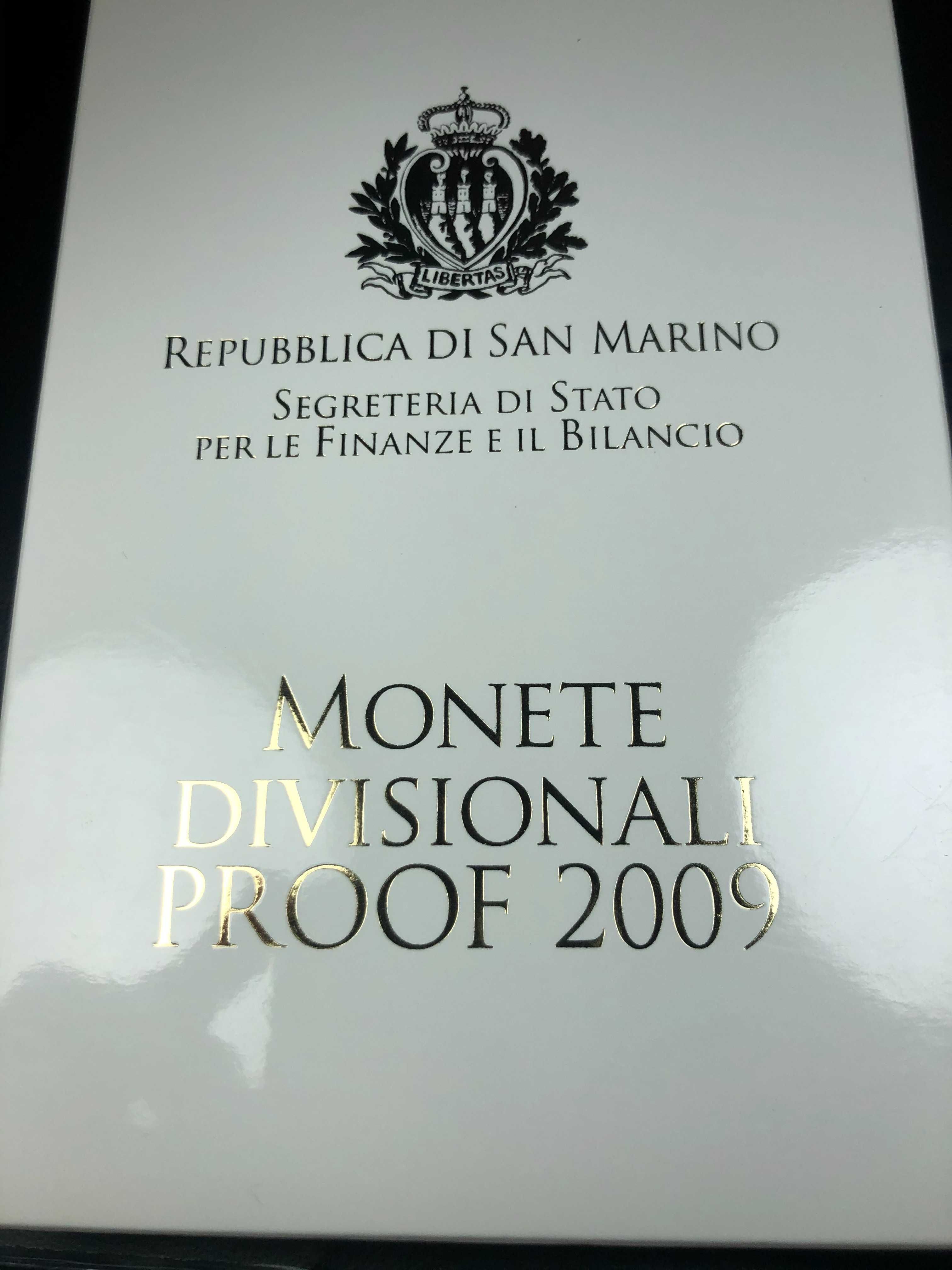 Set Anual Euros San Marino 2009 Proof com Estojo Especial
