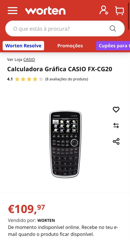 Calculadora Casio (fx-CG 20)