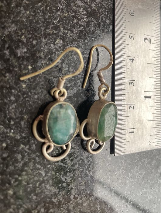 Сережки з смарагдом срібло вінтаж