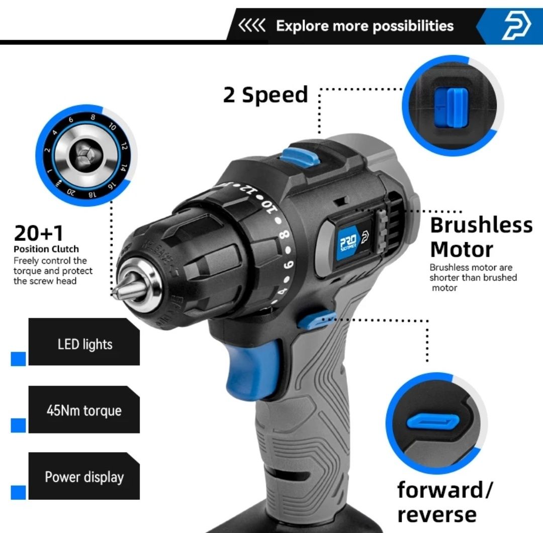 Aparafusadora Profisional - Pro Stormer® - Motor Brushless Drill