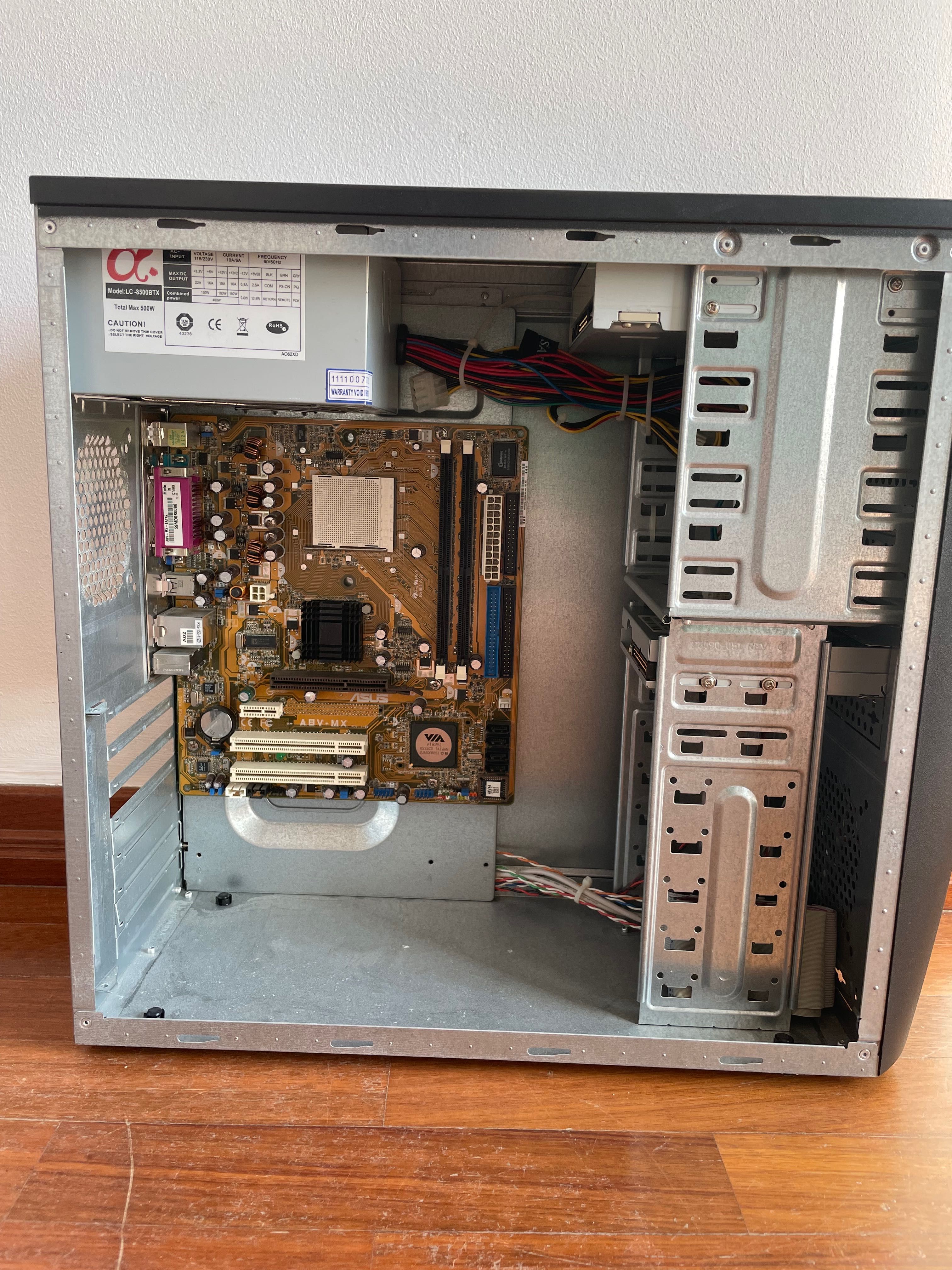 Computador fixo - caixa + motherboard