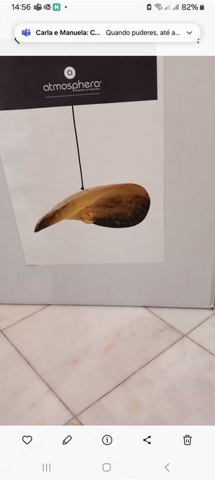 Candeeiro de teto em Latão