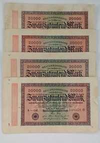 zestaw banknotów 2000 marek ,  1923 , Niemcy , 4 szt. ,