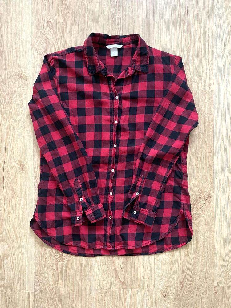 Koszula w kratę, rozmiar 34 XS oversize