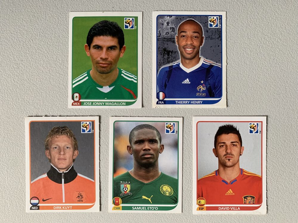 5 Cromos FIFA World Cup South Africa 2010 [números na descrição]