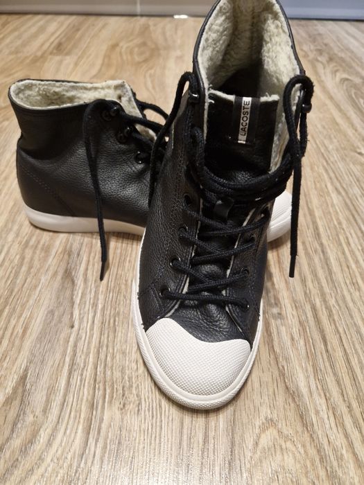 Buty trampki zimowe Lacoste skóra czarne r. 39