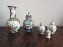 Jarra e potes decorados