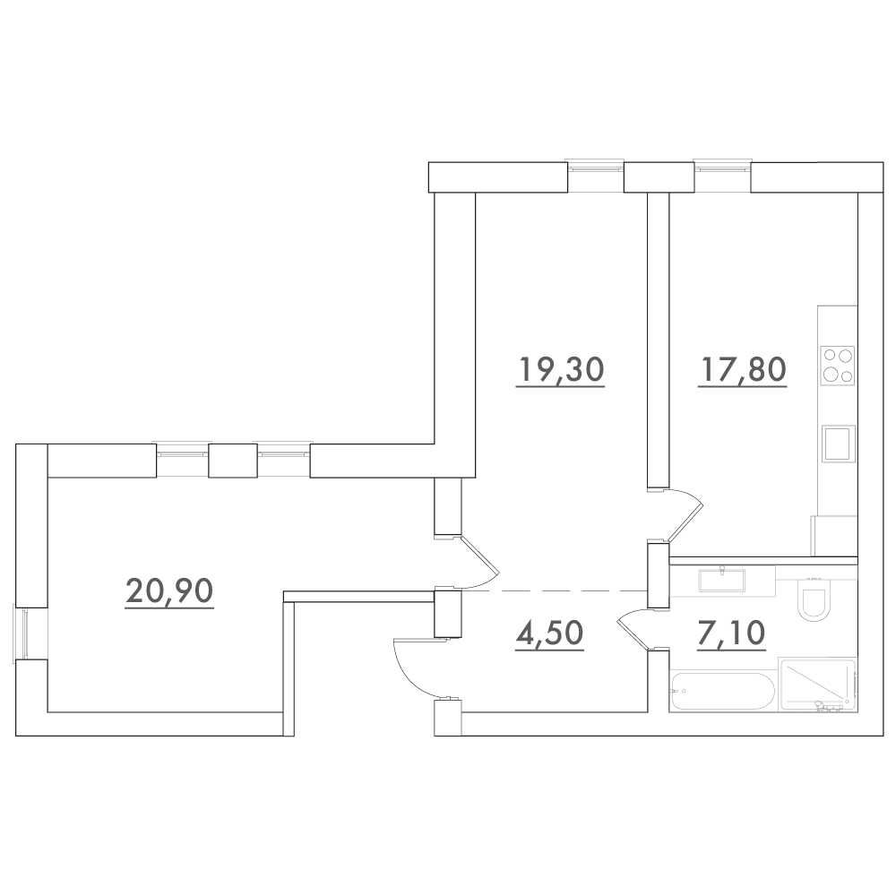 2-кімнатна 69,6 м2 в новому сучасному ЖК Desna Park Residence (єОселя)