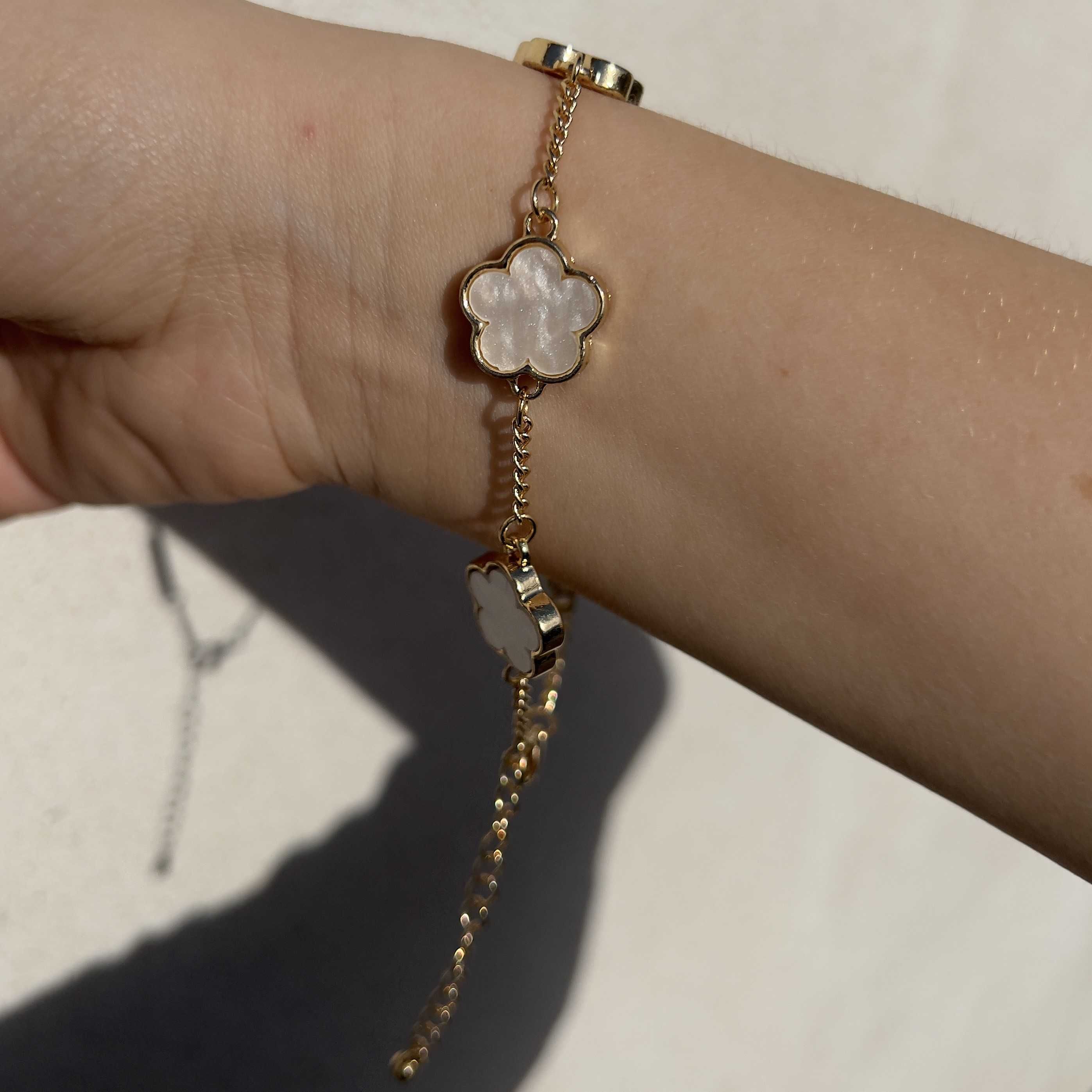 Pulseira com Flor e Pérola