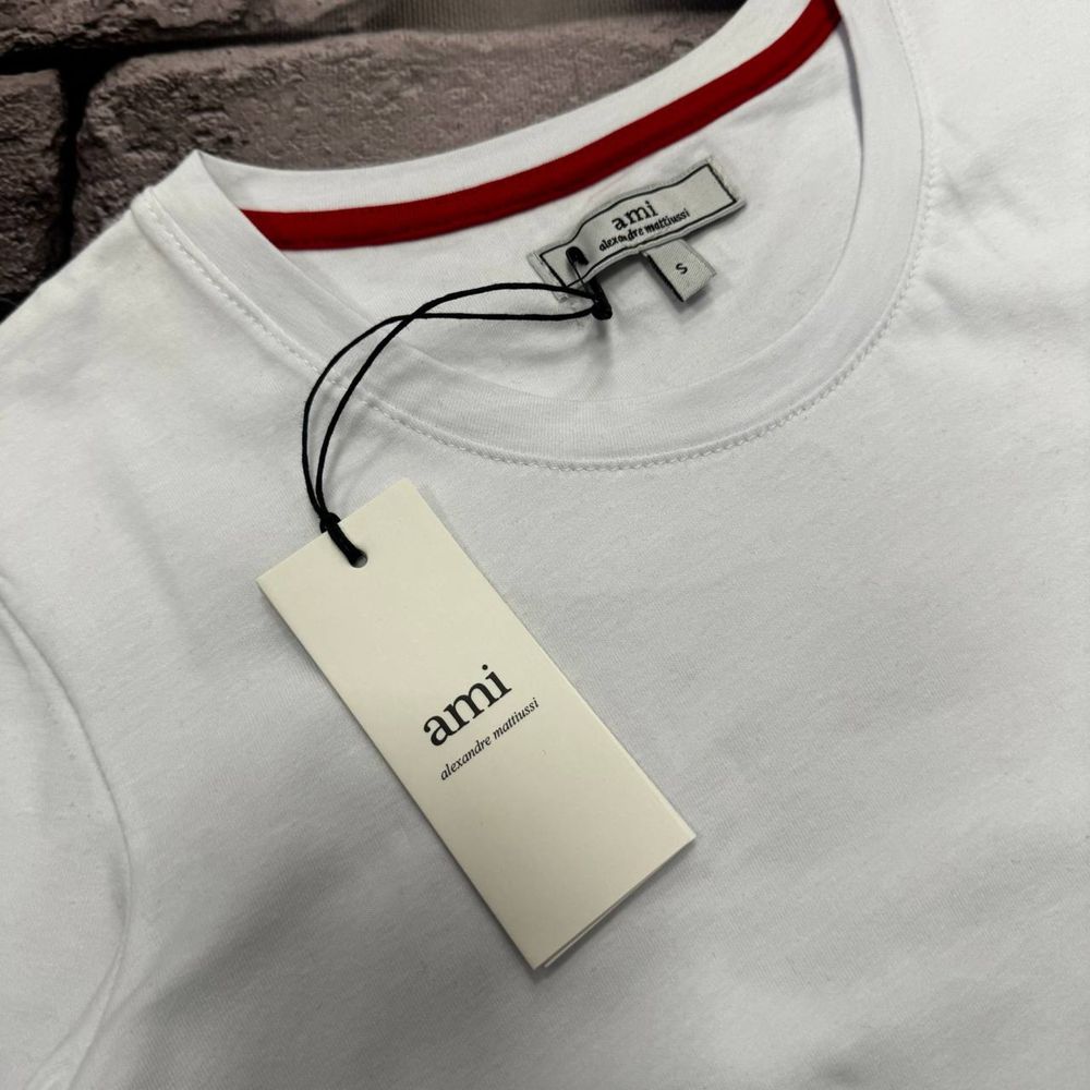 AMI PARIS 2024 Exclusive Женская футболка белая, черная хлопок s-xxl