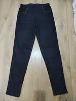 Czarne zamszowe spodnie legginsy