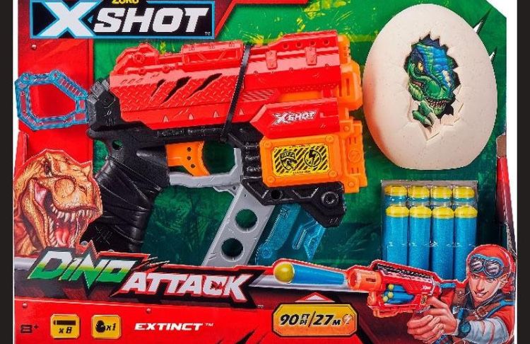 Швидкострільний бластер x-shot dino extinct (1 яйце, 8 патронів)