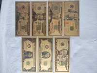 Banknoty dolar amerykański KOPIE, komplet 7 szt.