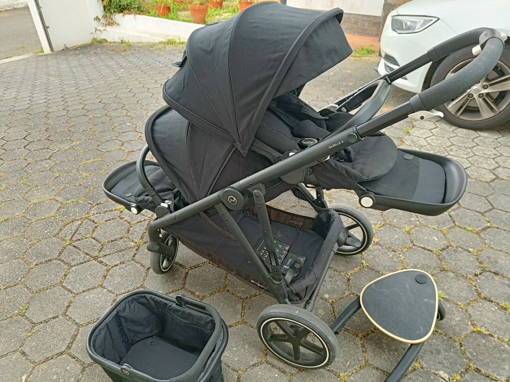 Carrinho duplo Gazelle S, com duas cadeiras