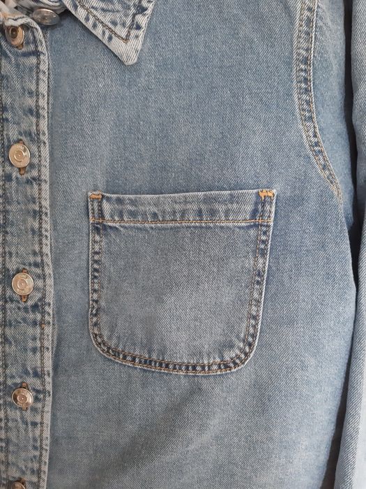 Kurtka xl zara koszulowa kos ula niebieska jeans denim Zara katana tkm