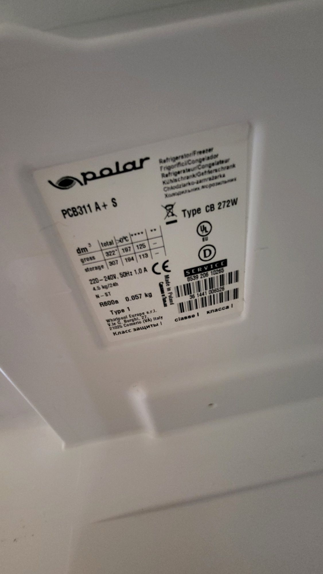 Lodówka Polar PCB 311 A+S
