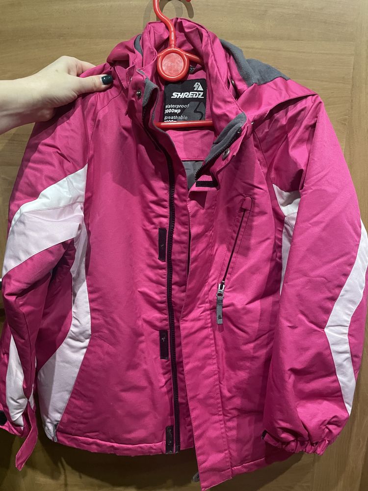 kurtka narciarska dziewczęca 140 cm różowa
