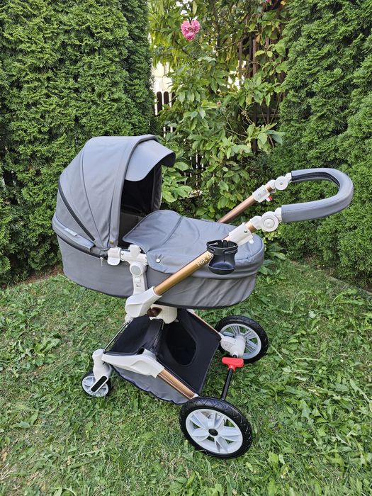 Wózek Hot Mom 360 Rotation 2w1 gondola + spacerówka 0-36m Dark Gray