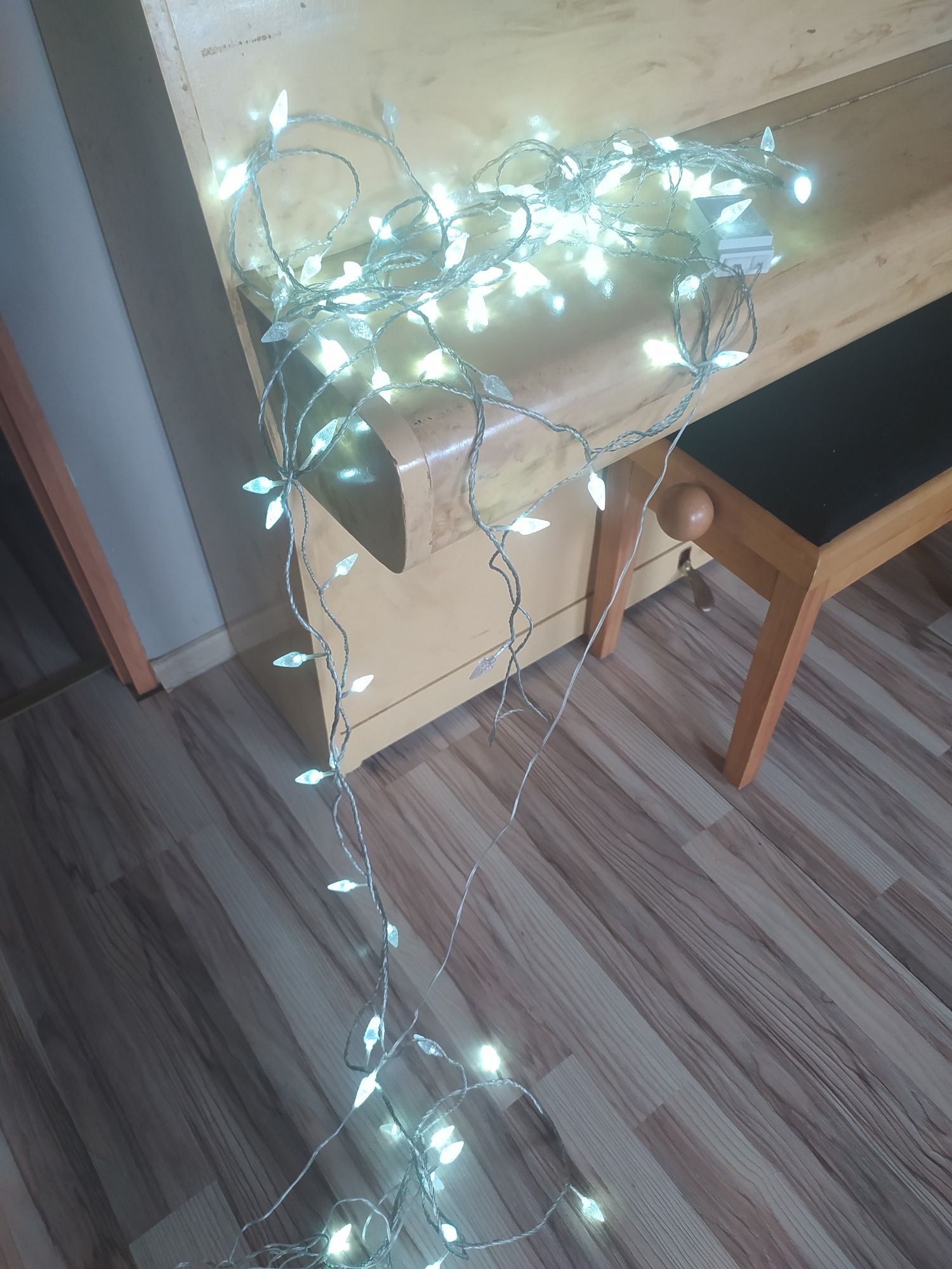 Kurtyna Led, lampki, choinka