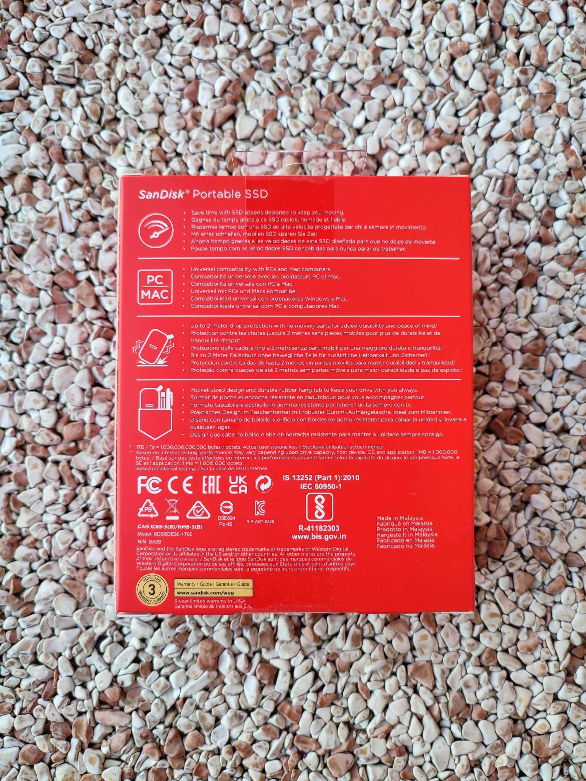 SanDisk Portable SSD 1TB. USB-C 3.2 gen2. Nowy, przenośny dysk SSD.