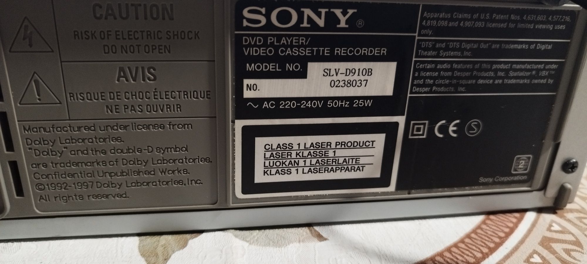 Sony SLV-D910 combo DVD - VHS