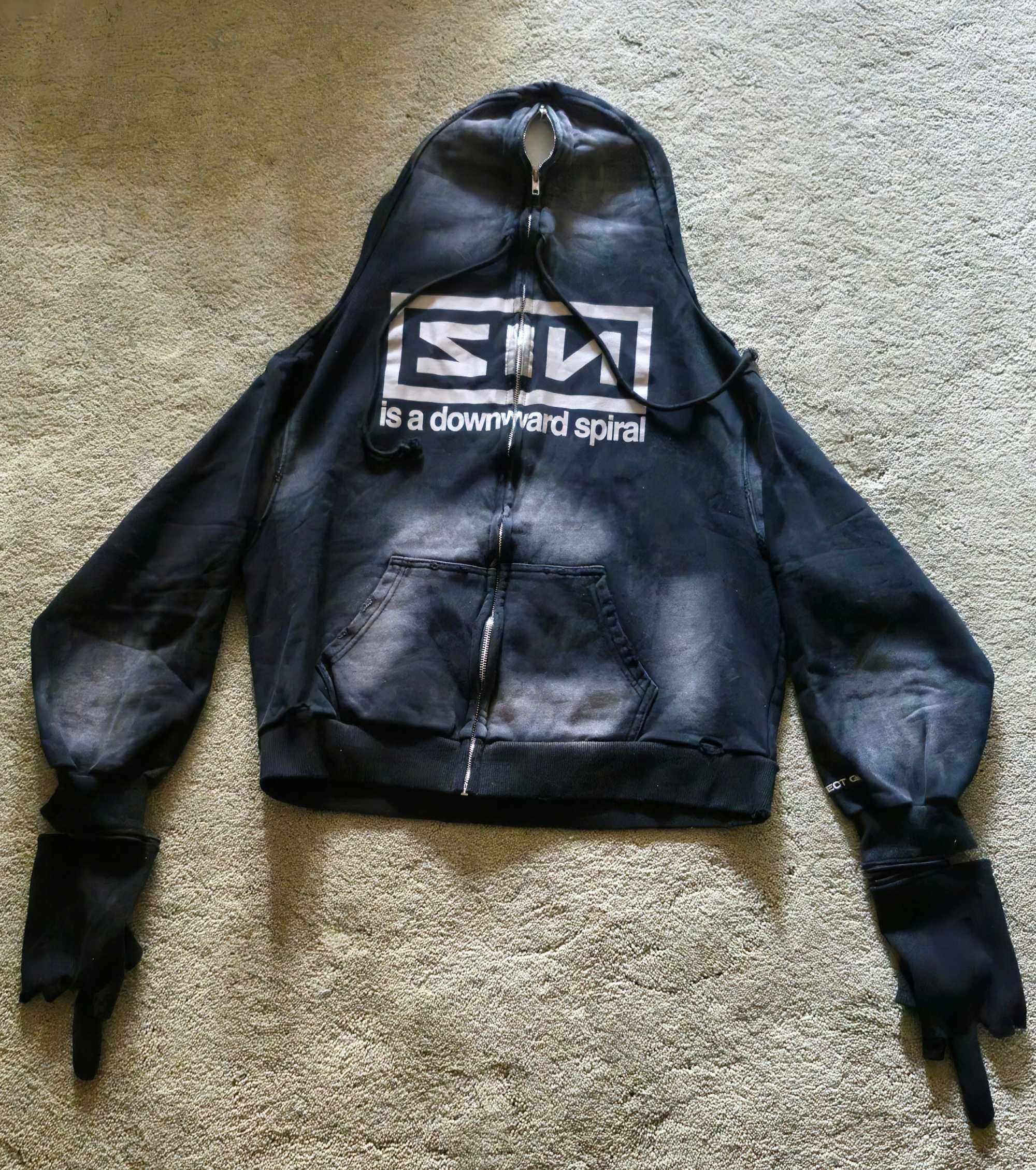 Project GR Grailz zip up hoodie чорного кольору    opium, y2k, archive