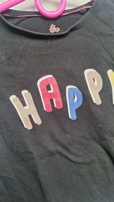 Bluzka z długim rękawem czarna Happy basic