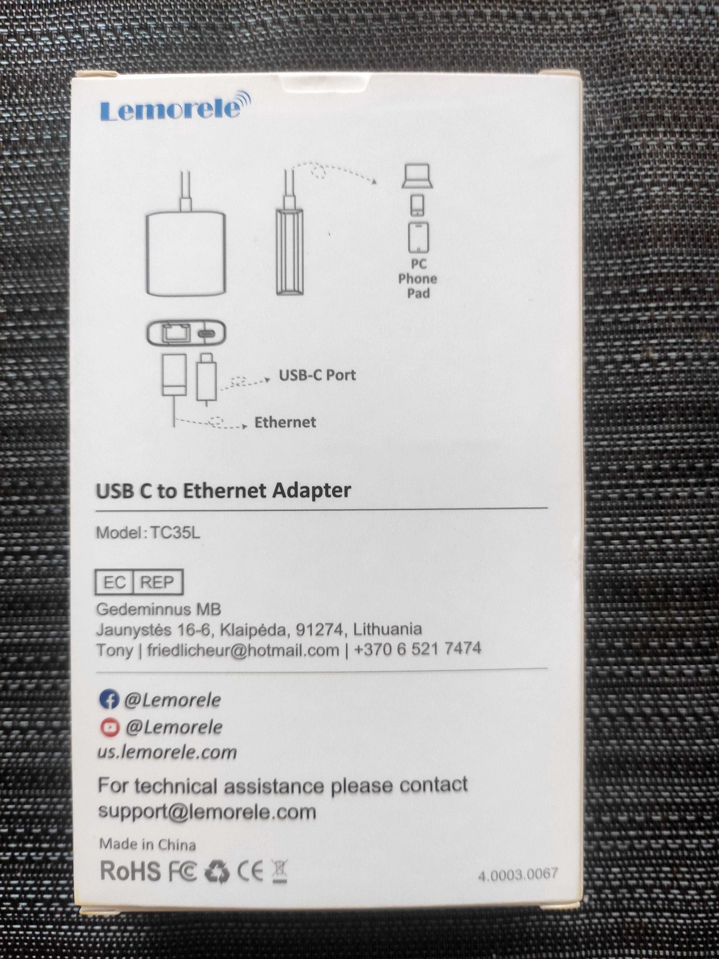 Adaptador USB-C para Ethernet