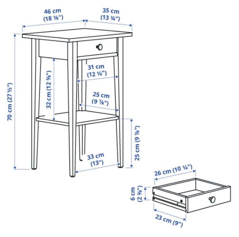 Stolik nocny hemnes ikea