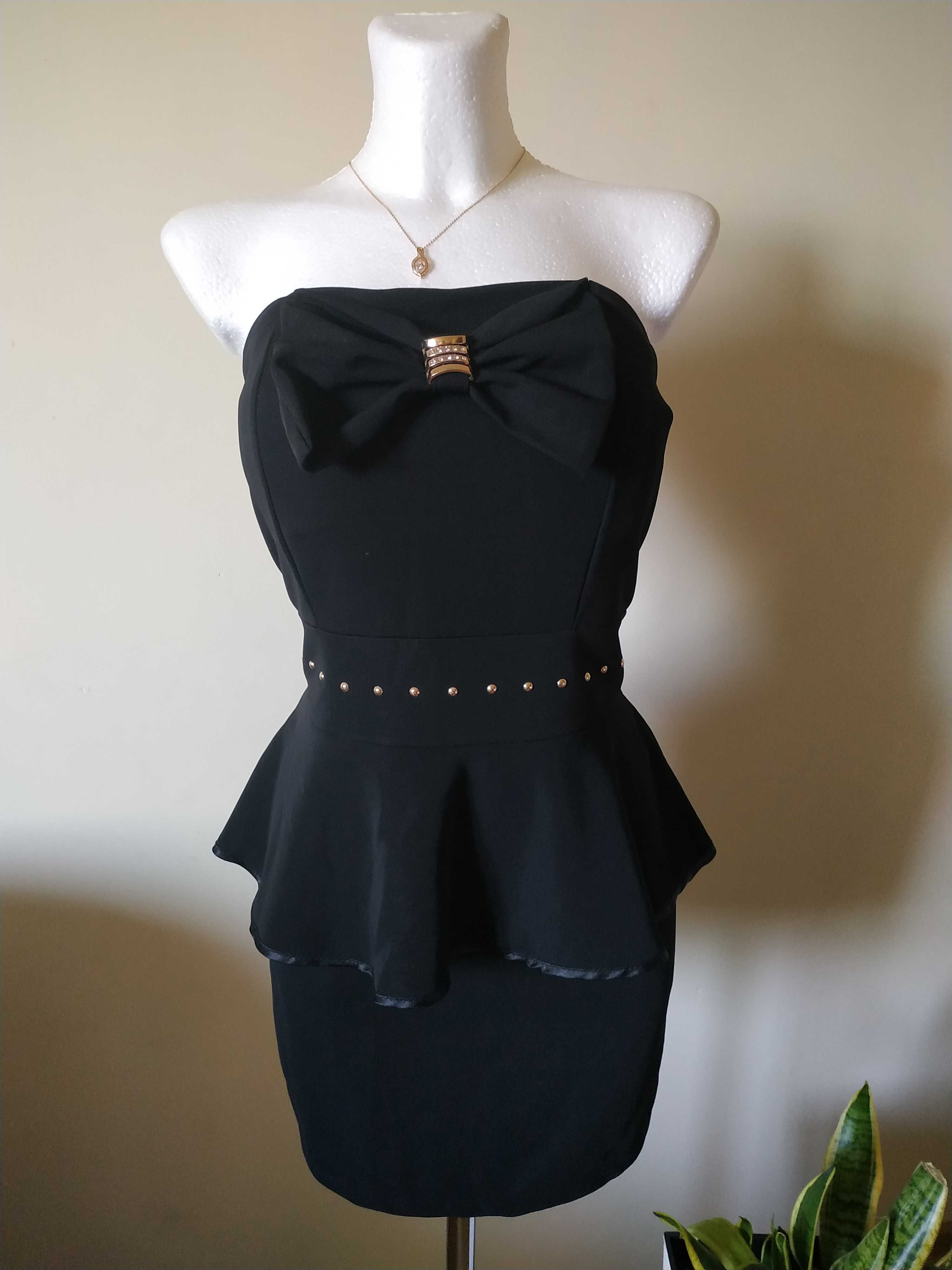 Mała czarna sukienka damska r. 40 L 12 Made in Italy nowa