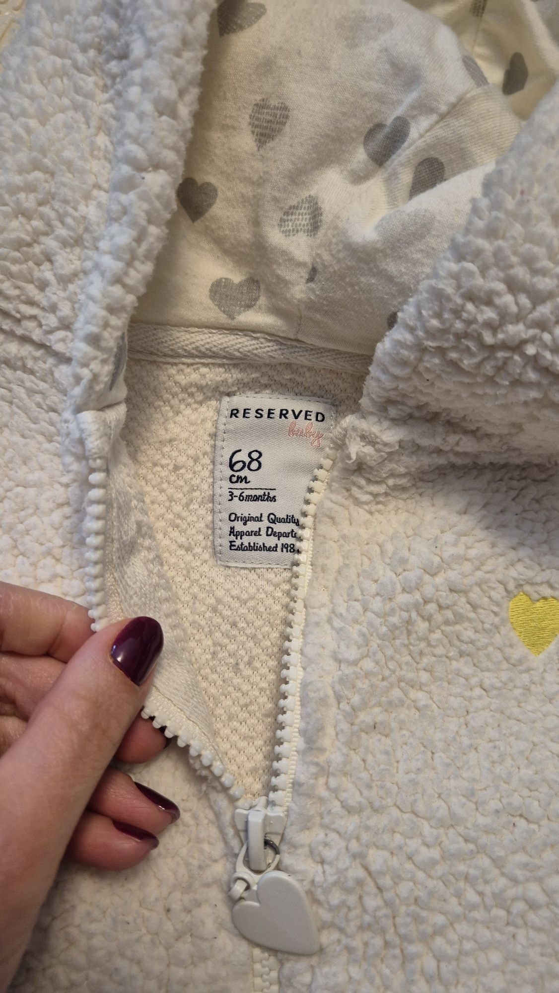 Bluza kurtka biała miś rozm. 68 reserved polar