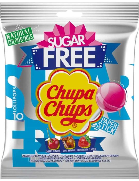 Льодяники Chupa Chups Без цукру, Sugar free 10штук 110g
