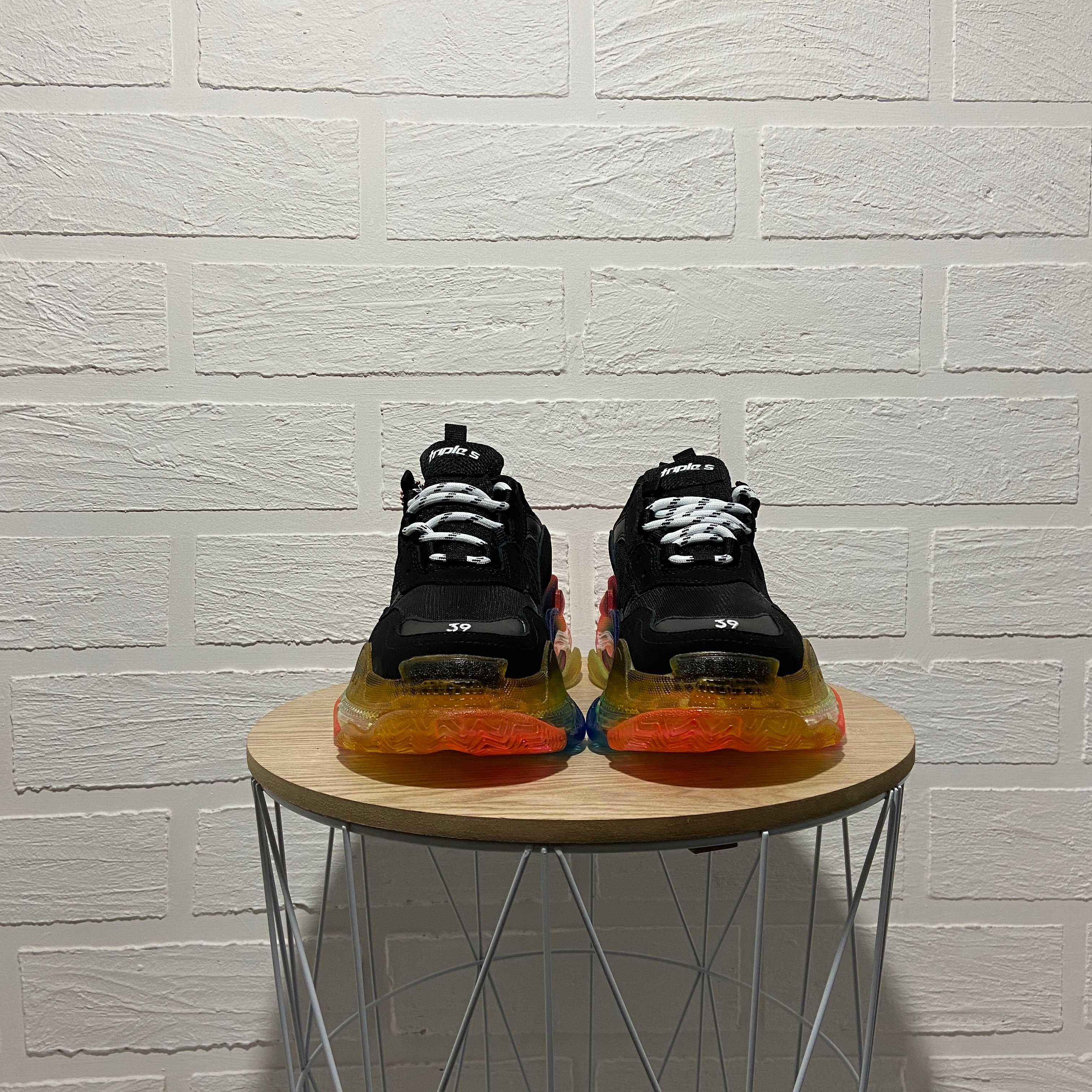 Balenciaga Triple S Clear Sole Black Rainbow