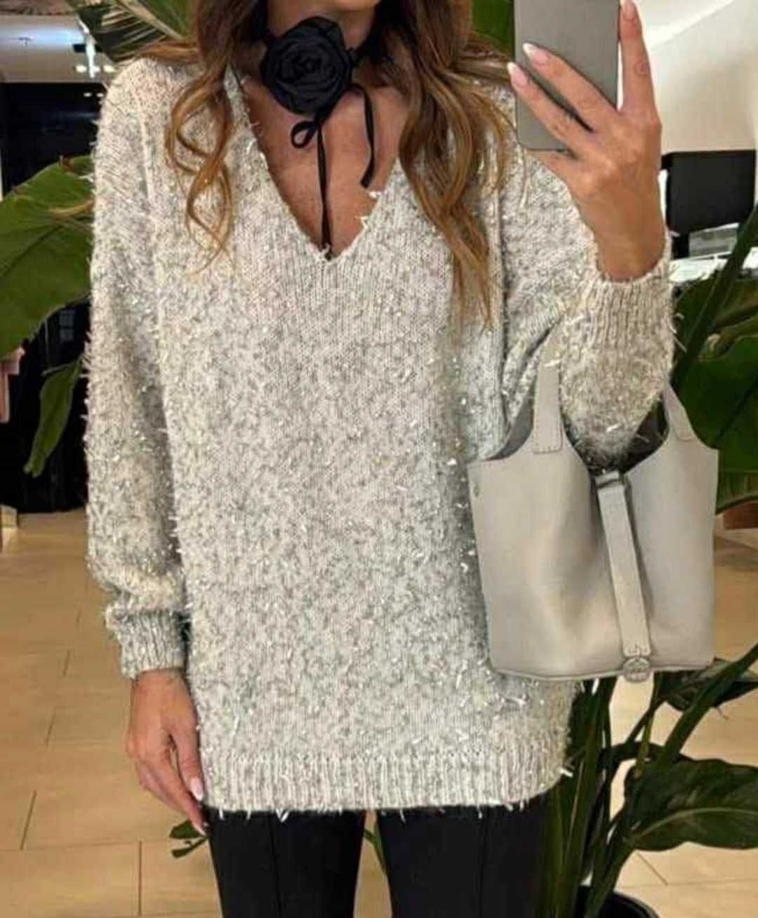 Sweterek alpaka,mohair, nylon