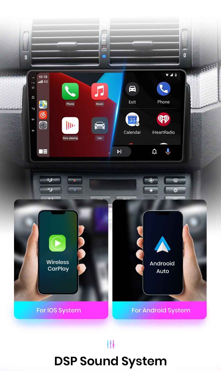 Rádio Mitsubishi Outlander 3 CARPLAY Android Auto Wi-Fi GPS Bluetooth