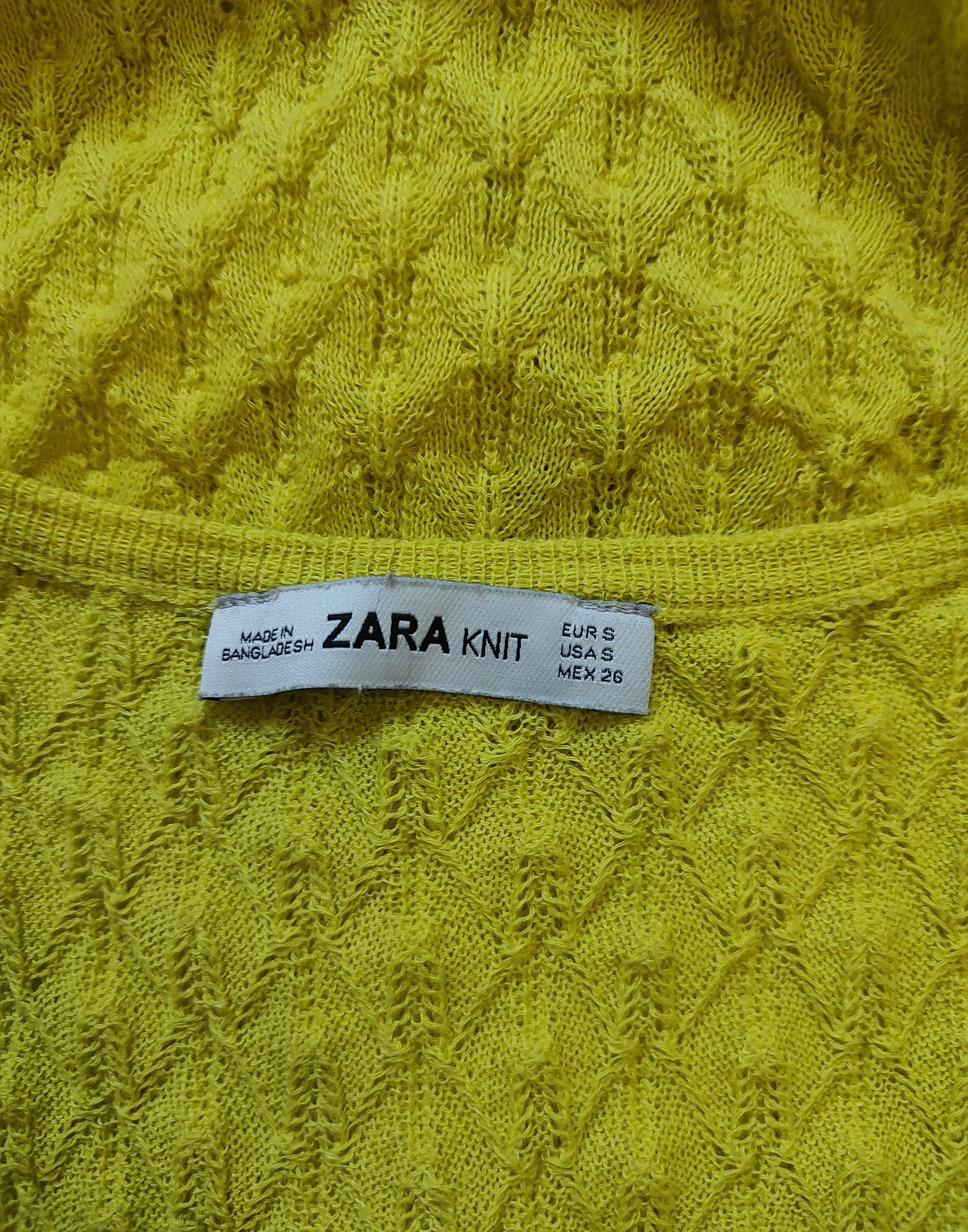 Bluzka na ramiączkach Zara S / 36 / 8 żółto zielony kolor. Bawełna