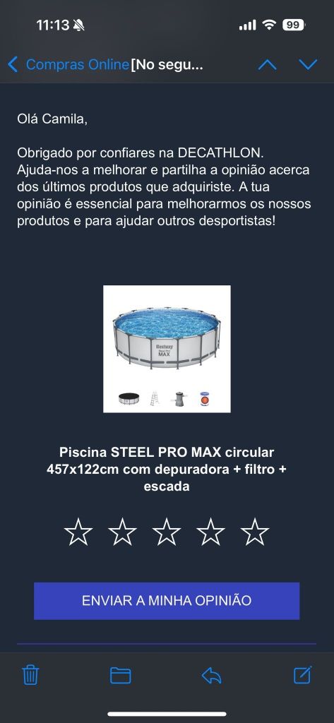 Piscina + escada + filtro