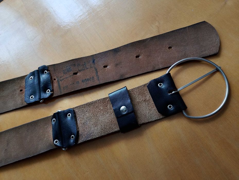 Moja garderoba. Czarny pas. Z bukatowej skóry. Szer. 6 cm.