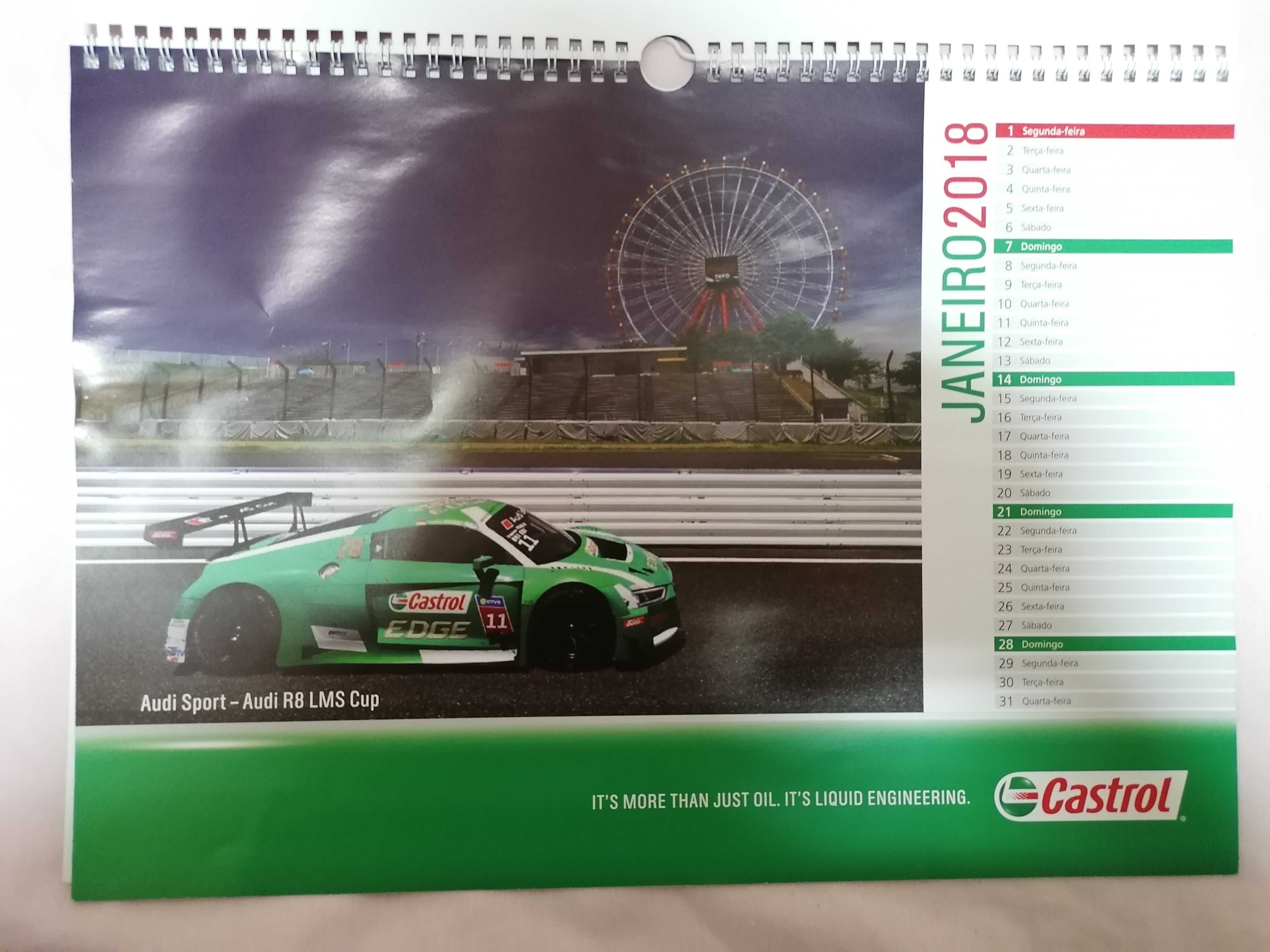 Calendário 2018 - Castrol - Colecionismo