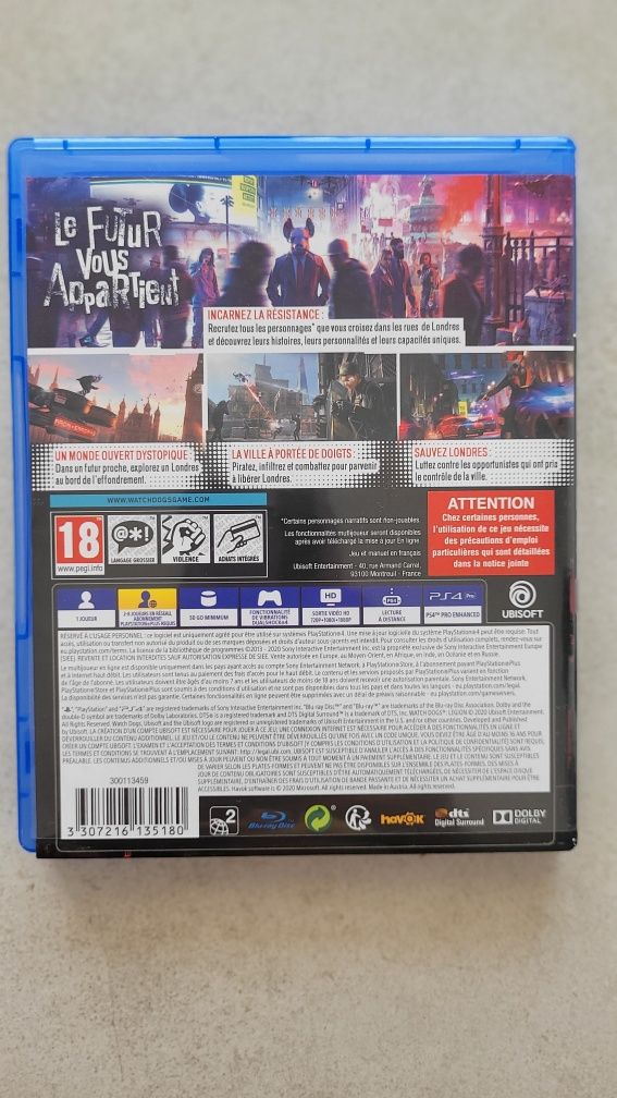 Watch Dogs LEGION gra PS4 francuska okładka