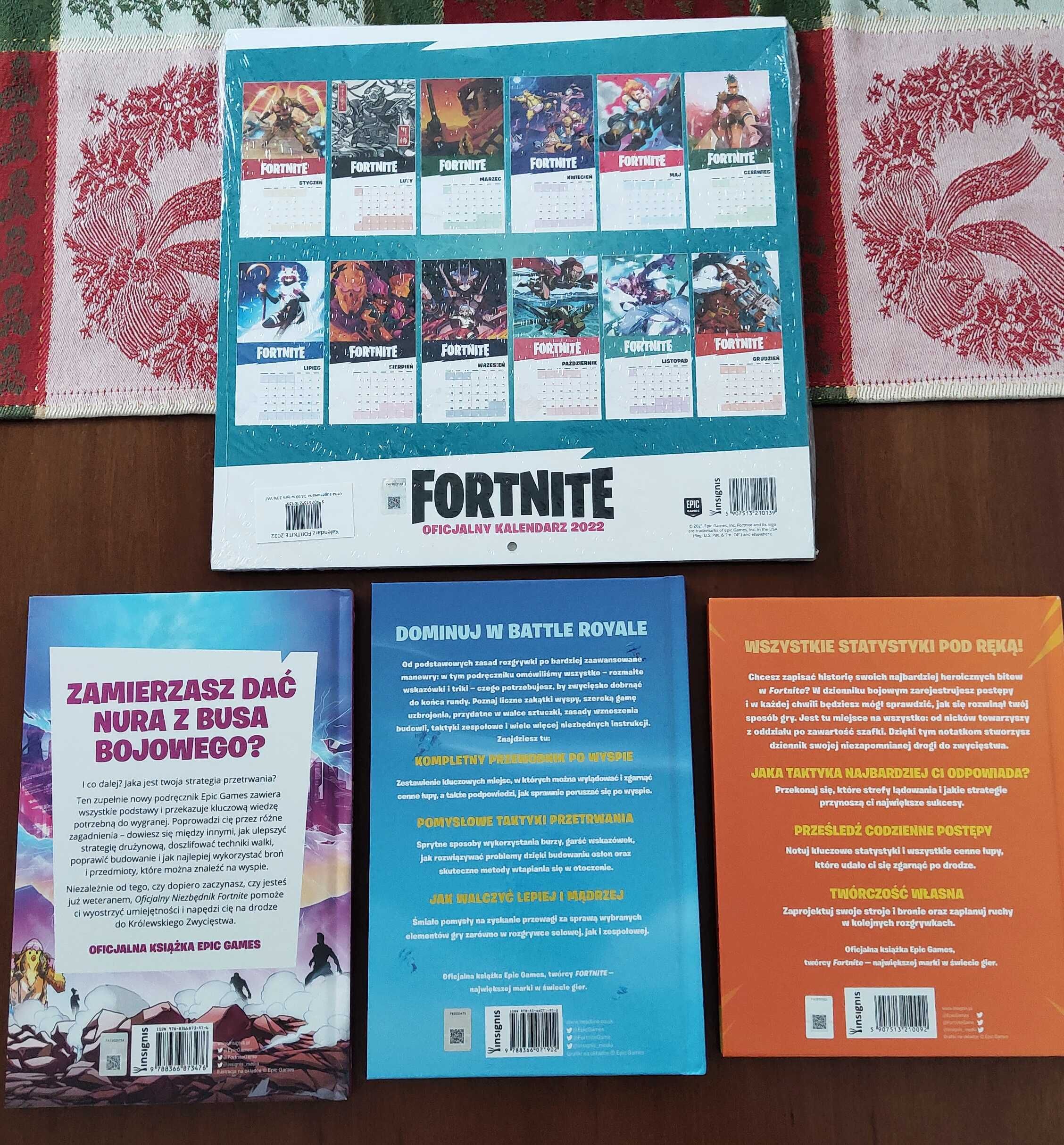 Zestaw gracza Fortnite -2 książki, dziennik oraz kalendarz z grafikami